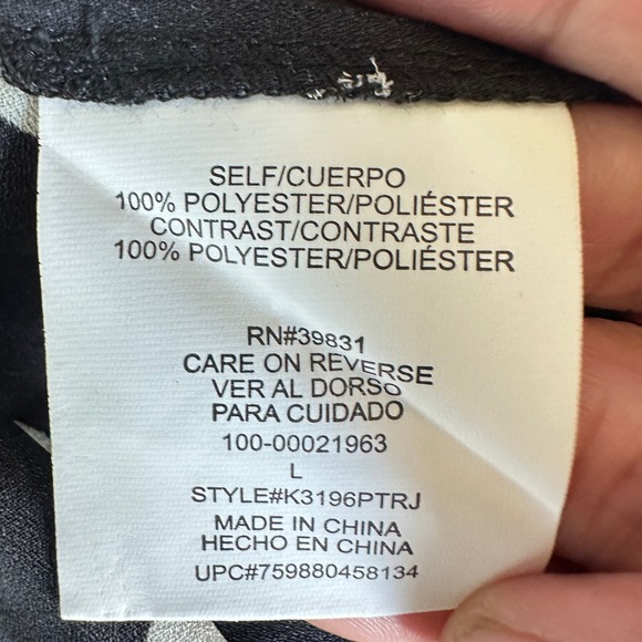 My Michelle Blouse Black/White Polka Dot Button Down Classic Office Large‎ NWT - Picture 9 of 12